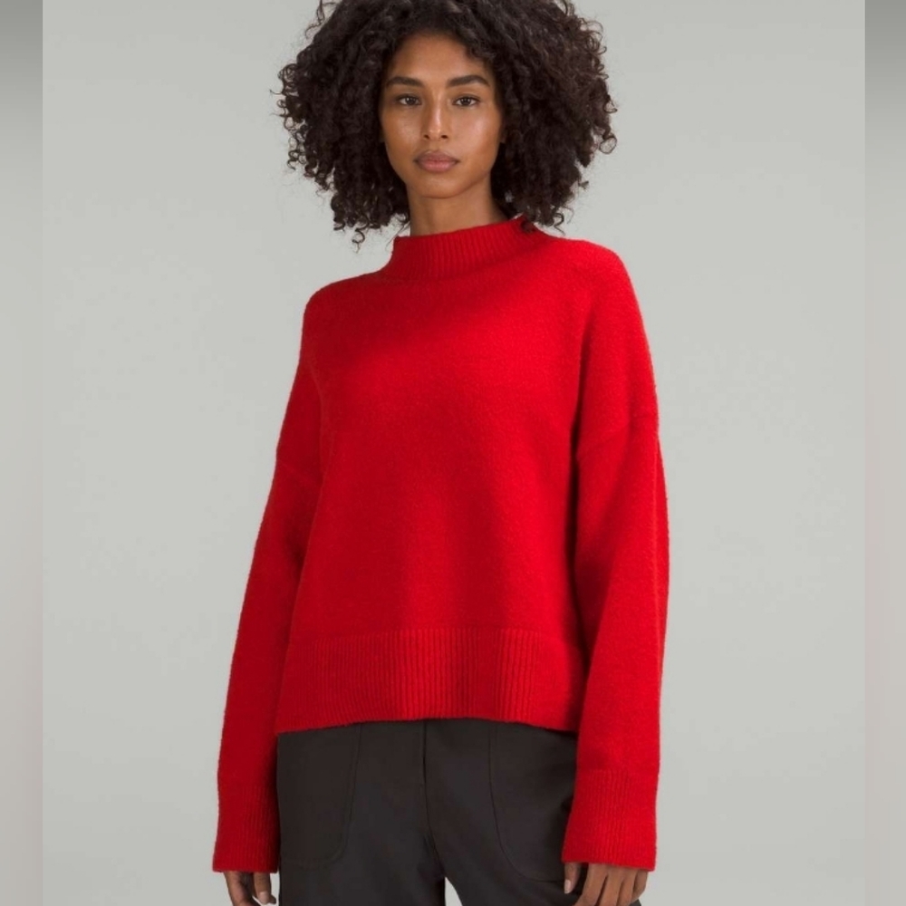 Lululemon  Red Brushed Cotton Merino Blend Mockneck US.4 (XS/S)